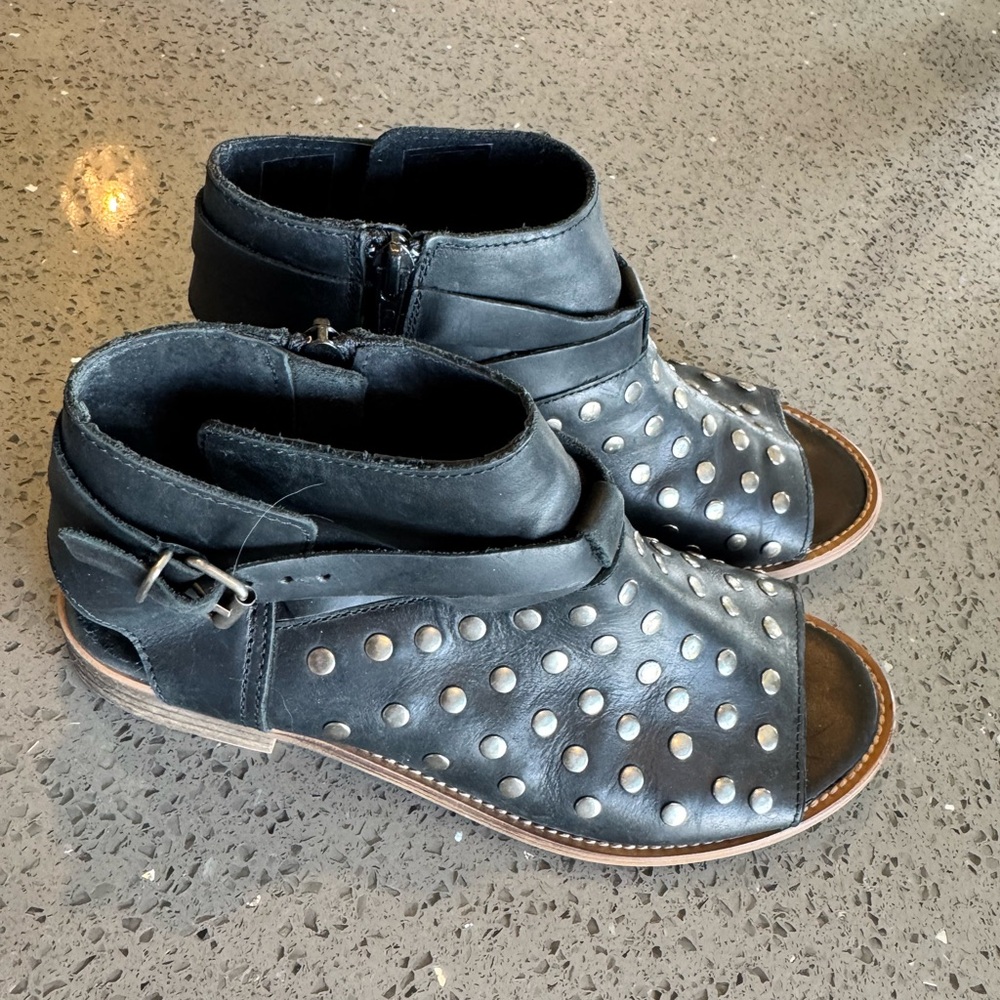 Musse & Cloud Black Studded Open-Toe Mule Sandals